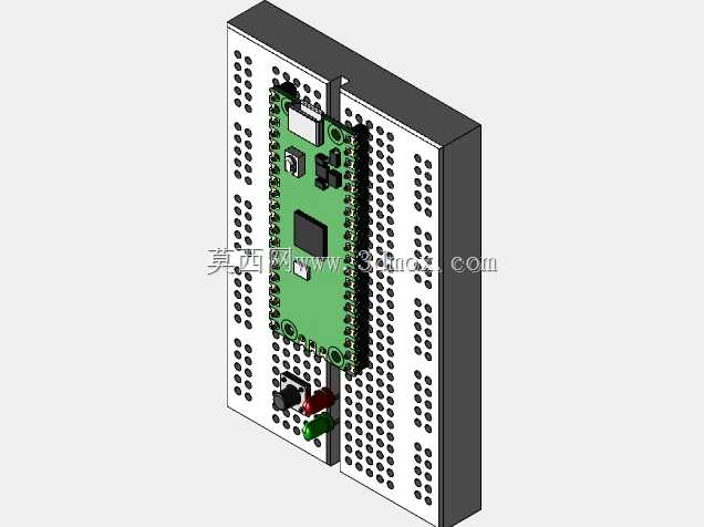 带有 Raspberry Pi PICO 的面包板模型
