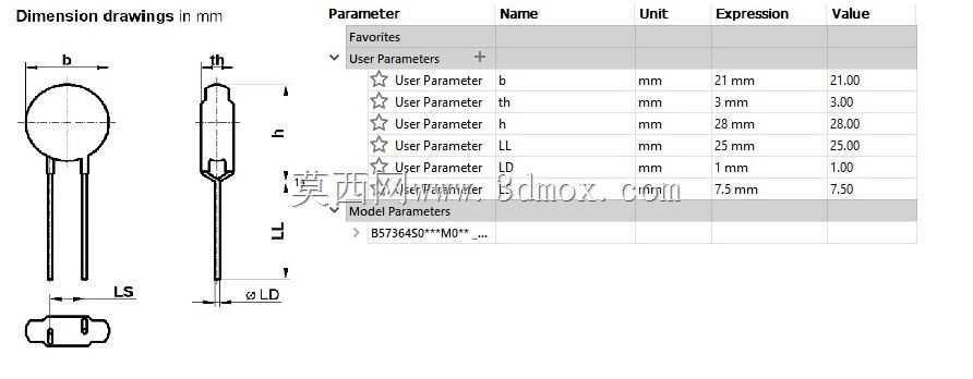 NTC B57364S100M54