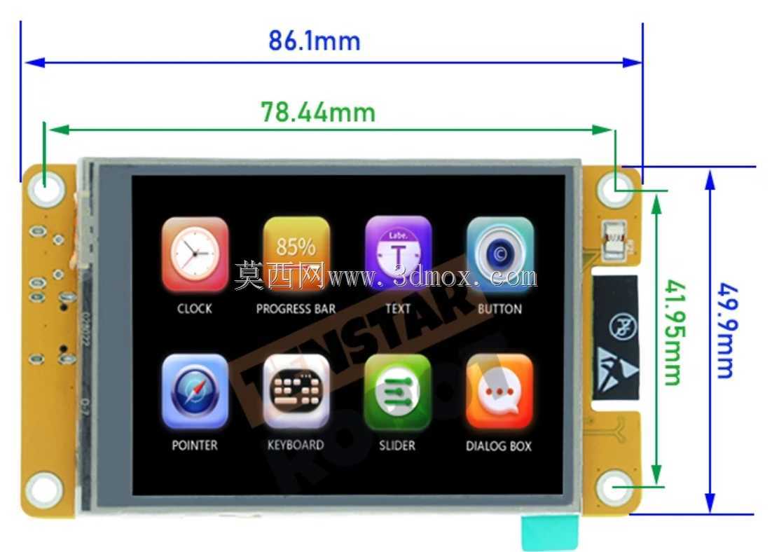 ESP32 2.8英寸触摸TFT CYD LCD屏幕,带USB-C