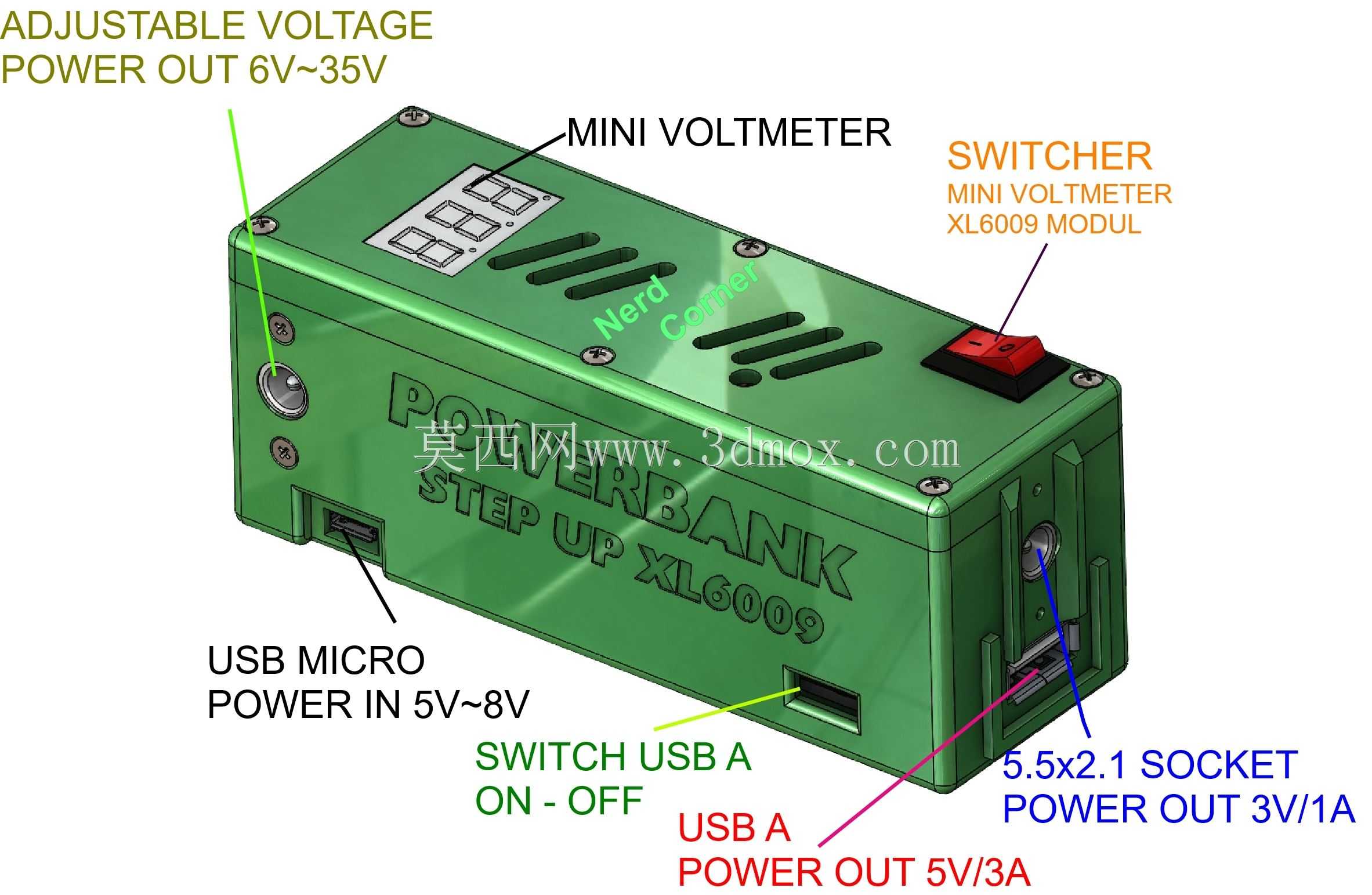 带有可调电压XL6009的PowerBank
