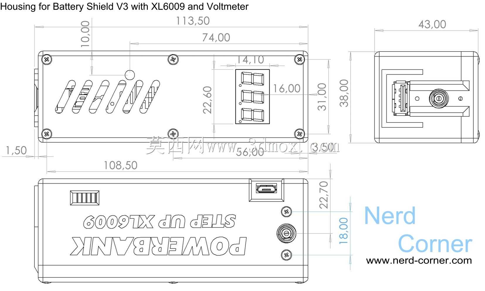 带有可调电压XL6009的PowerBank