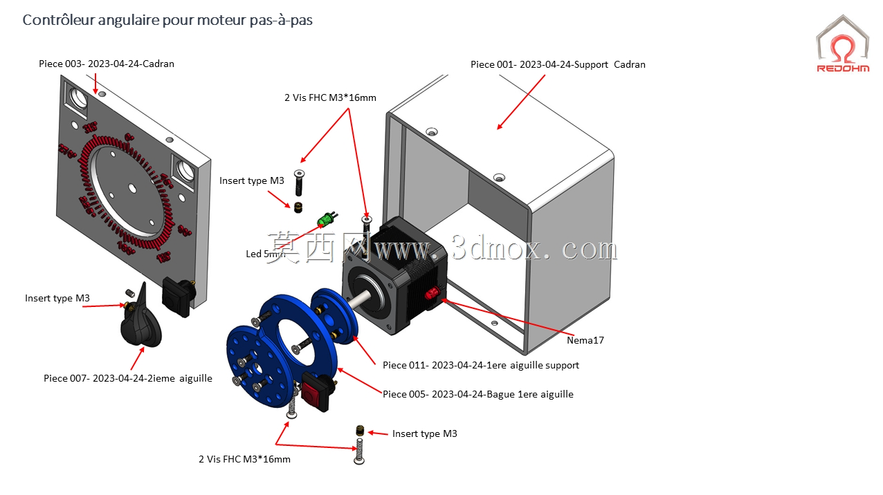 Indexeur pour moteur pas a pas type nema17
