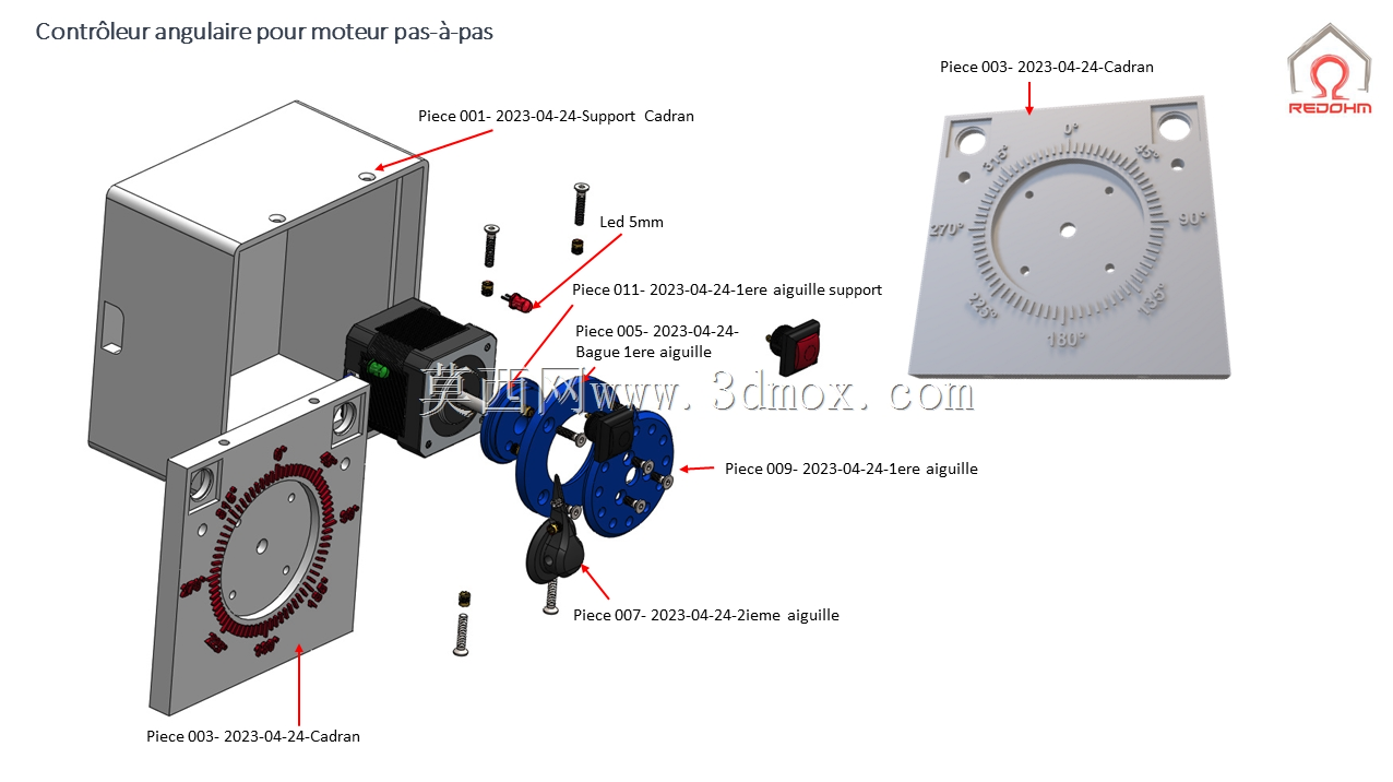 Indexeur pour moteur pas a pas type nema17