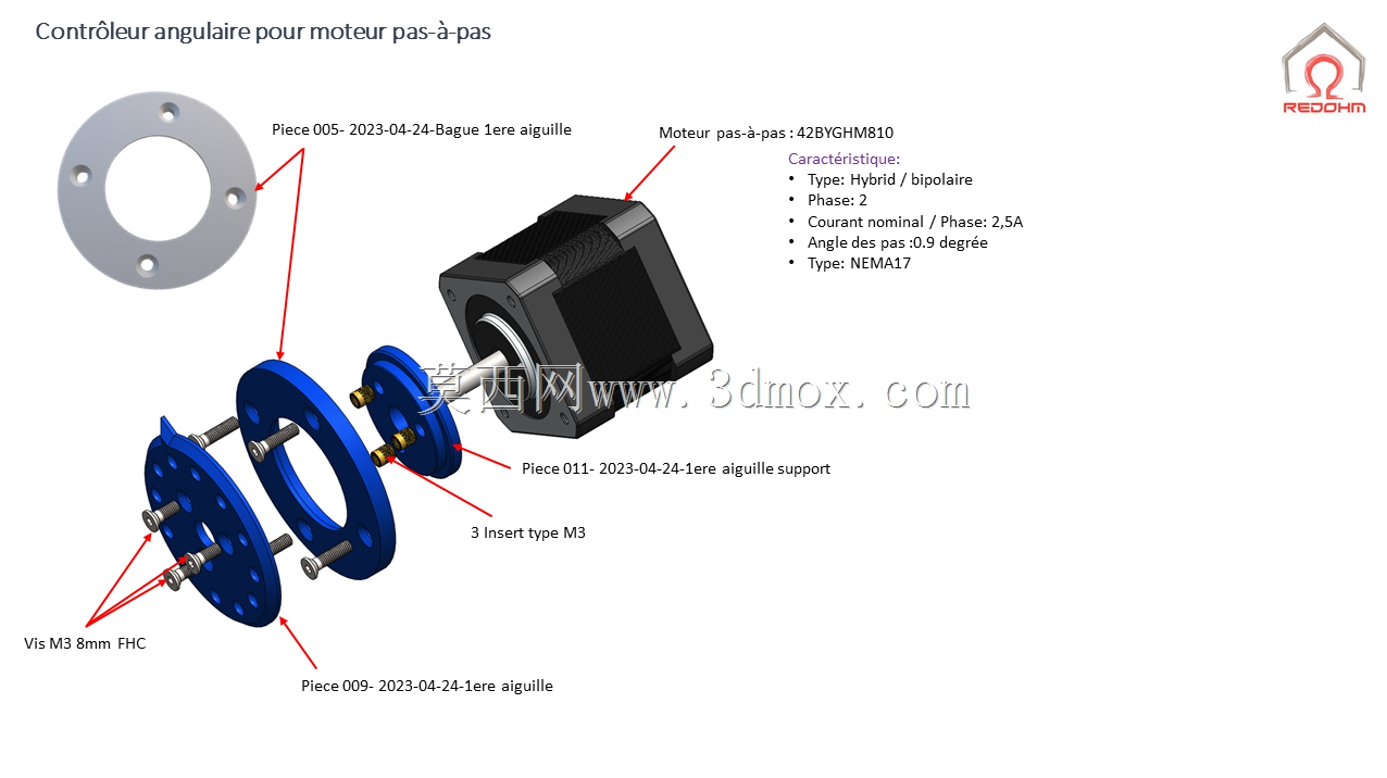 Indexeur pour moteur pas a pas type nema17
