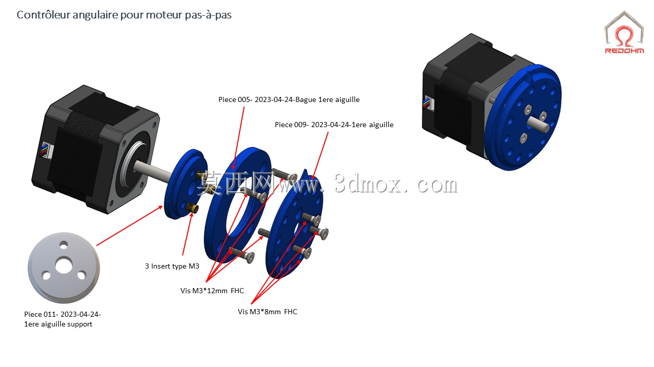 Indexeur pour moteur pas a pas type nema17