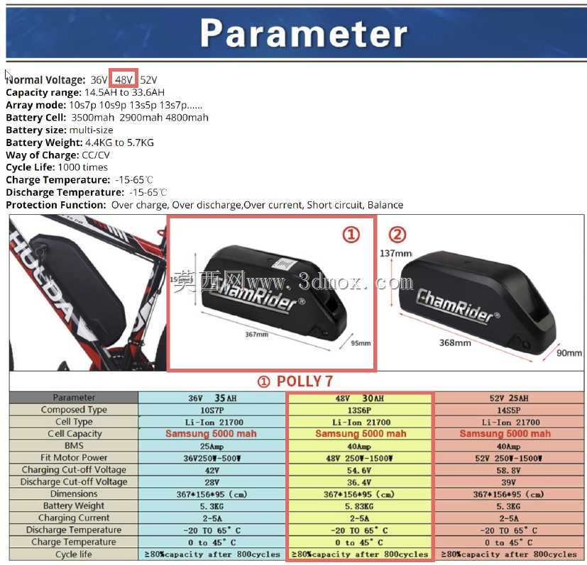 e -bike downi -chamrider 48v 30ah -polly7 