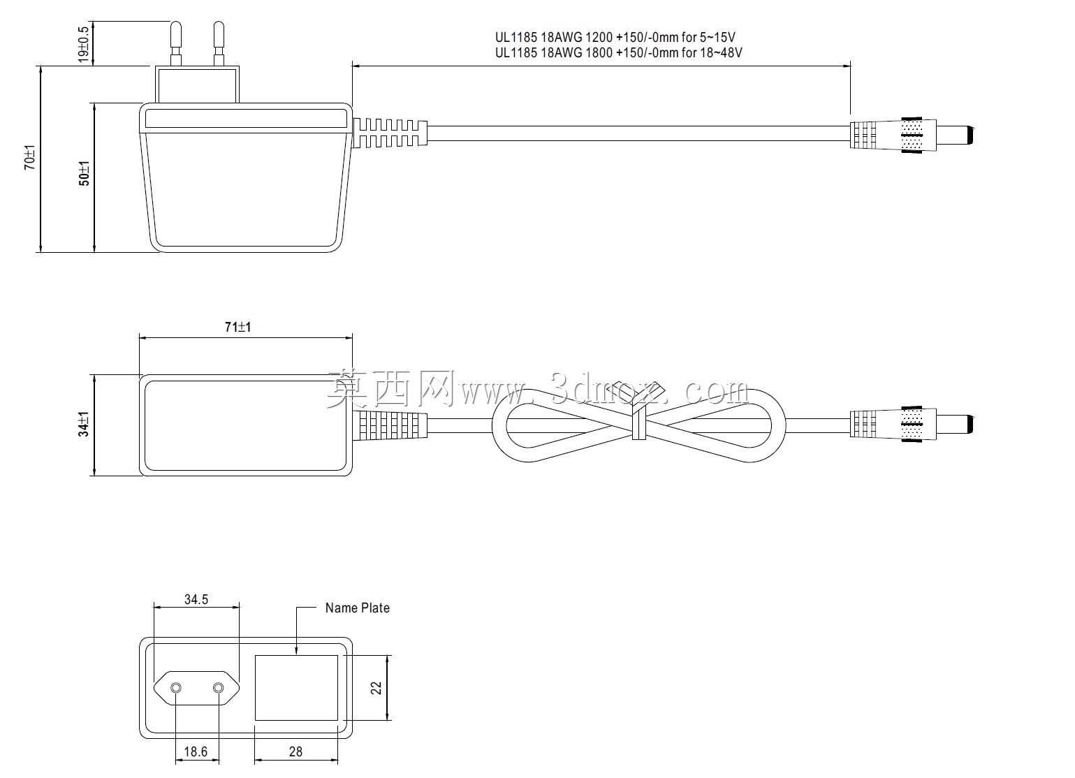 GS15E-3P1J Meanwell