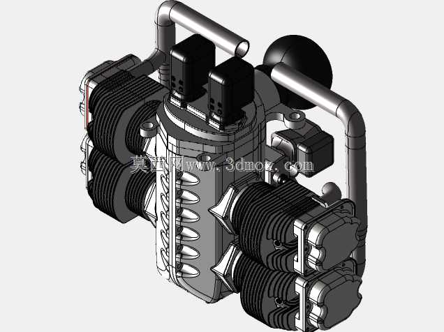 Aircraft Cub Style Boxer Engine STEP�ļ�