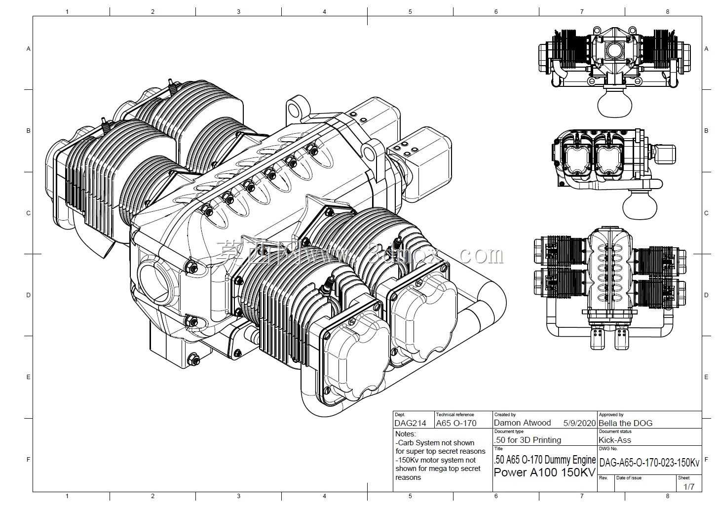 Aircraft Cub Style Boxer Engine STEP�ļ�