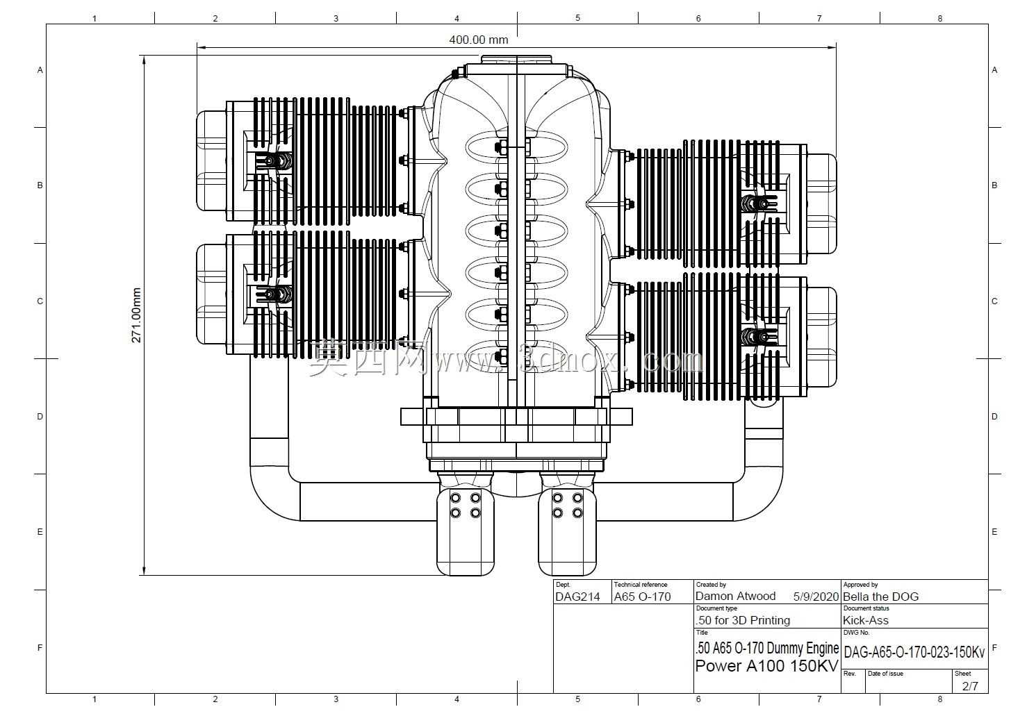 Aircraft Cub Style Boxer Engine STEP�ļ�