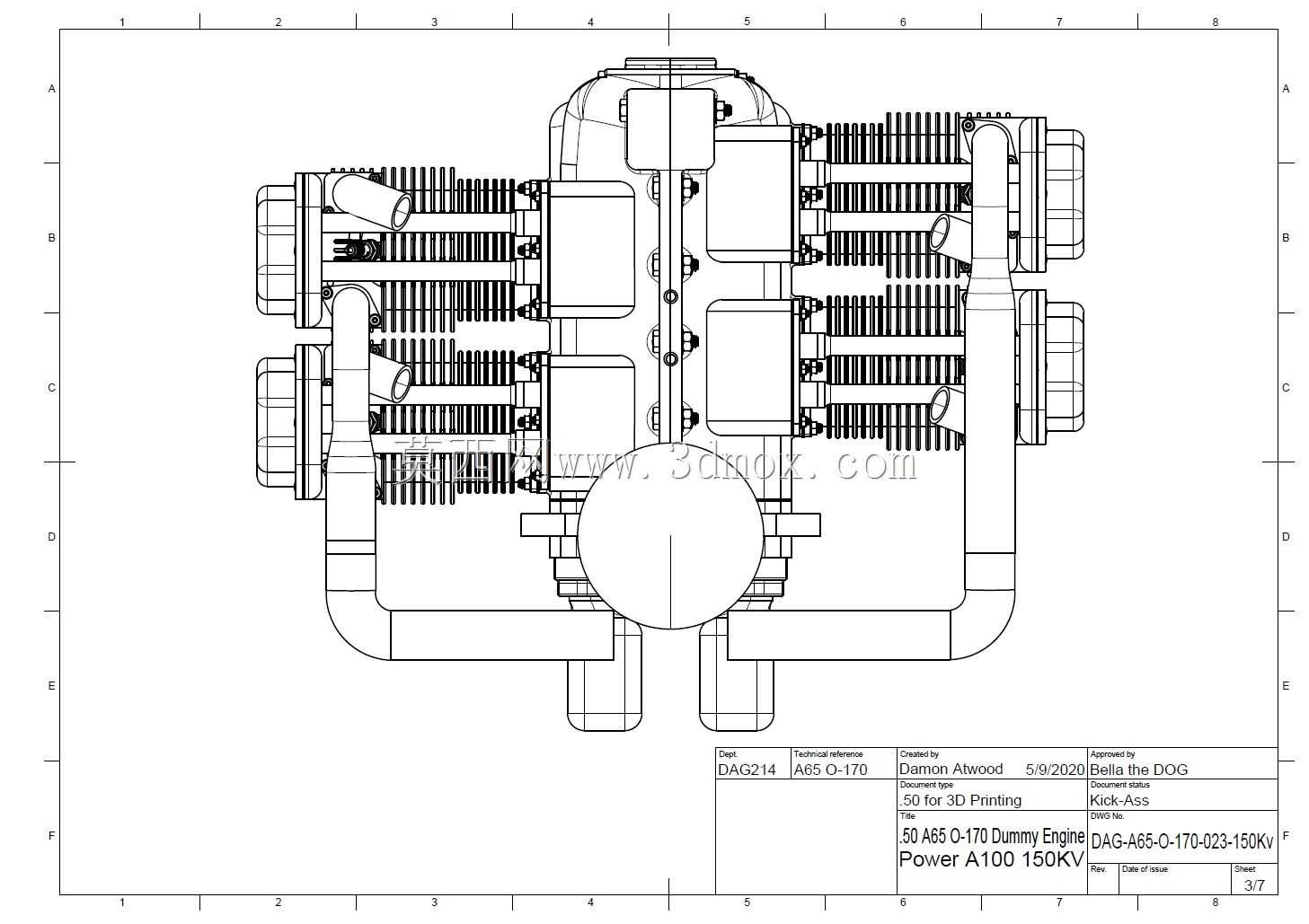 Aircraft Cub Style Boxer Engine STEP�ļ�