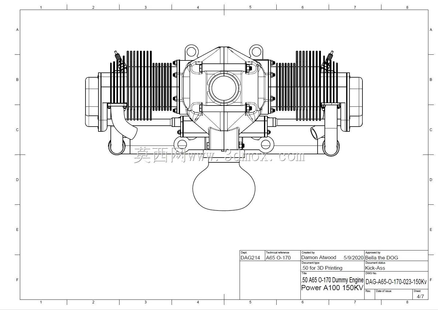 Aircraft Cub Style Boxer Engine STEP�ļ�