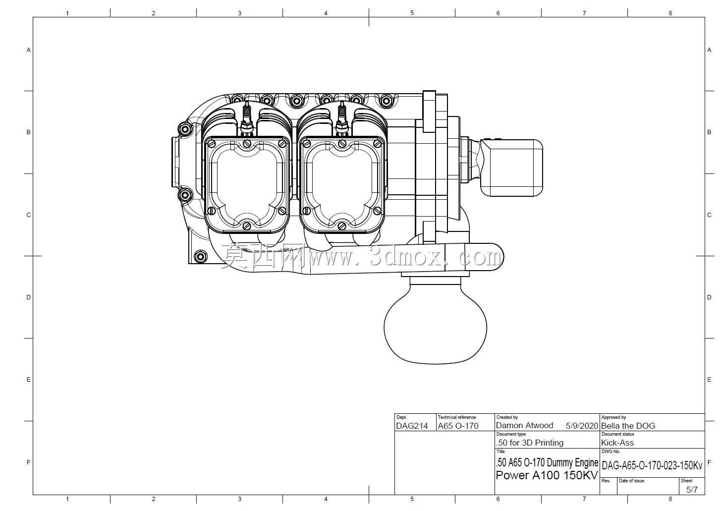 Aircraft Cub Style Boxer Engine STEP�ļ�