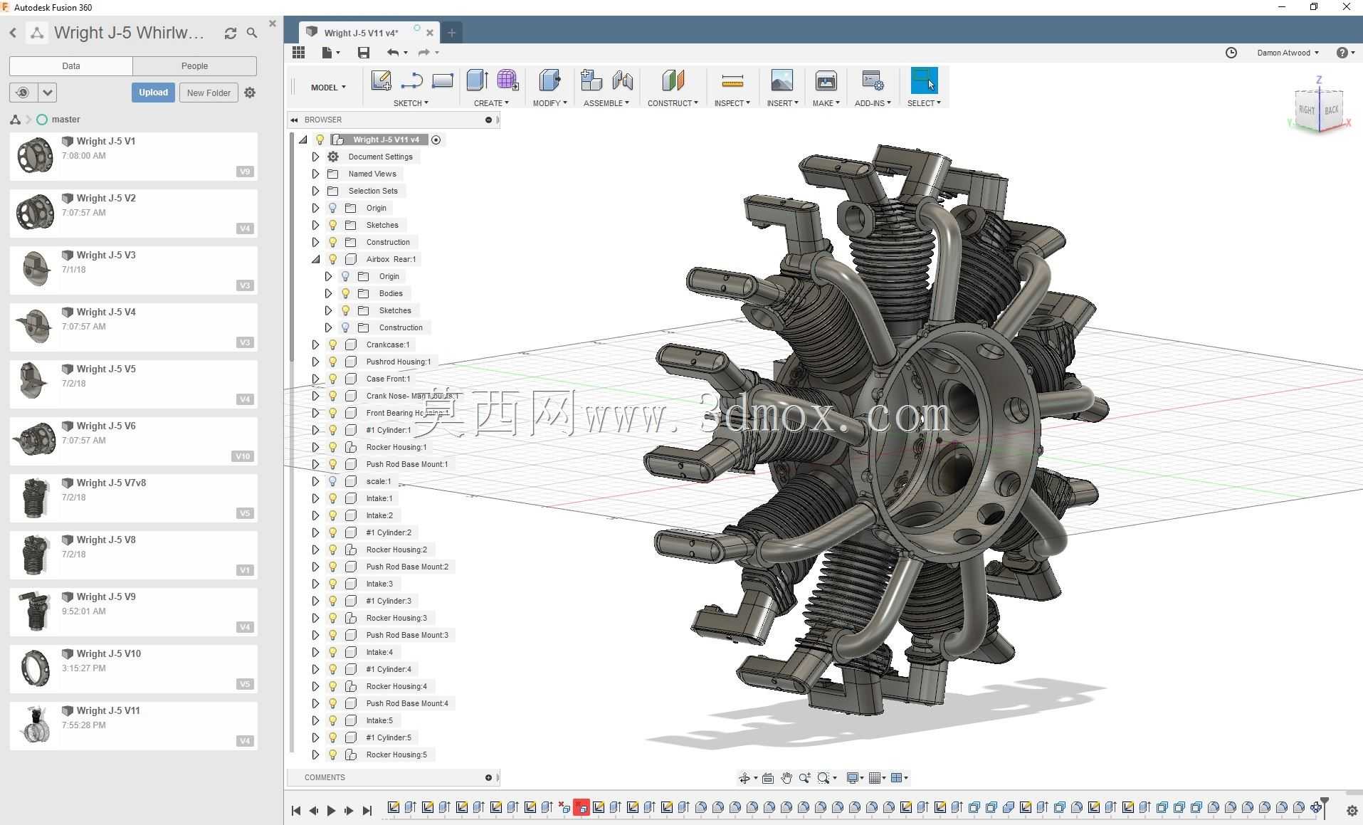 Wright R-790 Whirlwind J5 STEP�ļ�