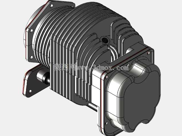 Aircraft Boxer Engine Cylinder��Cub Style��STEP�ļ�