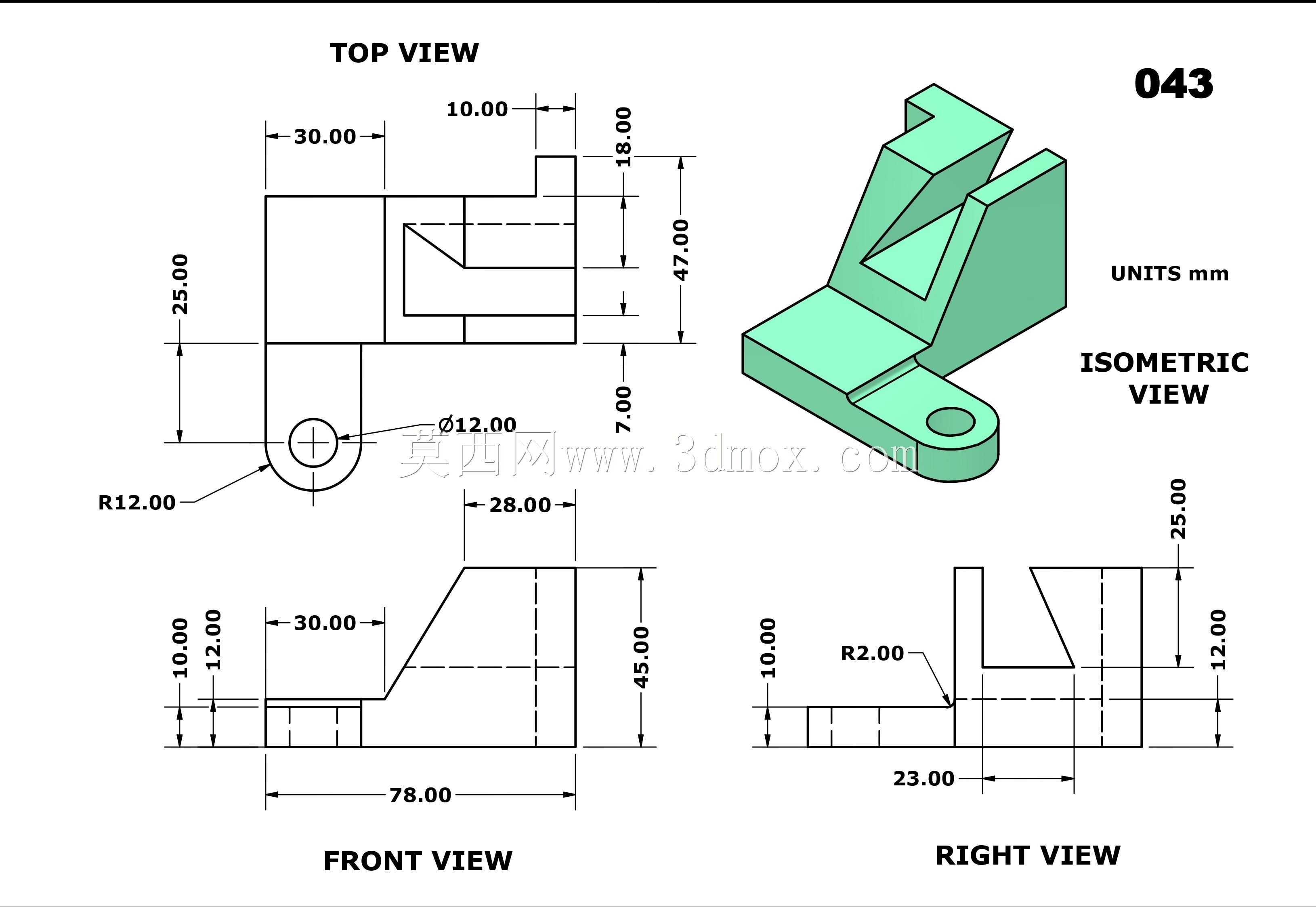 三维CAD基本练习043/Autodesk Inventor Pro