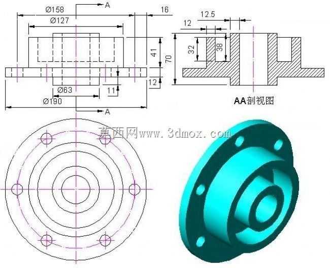 三维CAD基本练习/Autodesk Inventor Pro