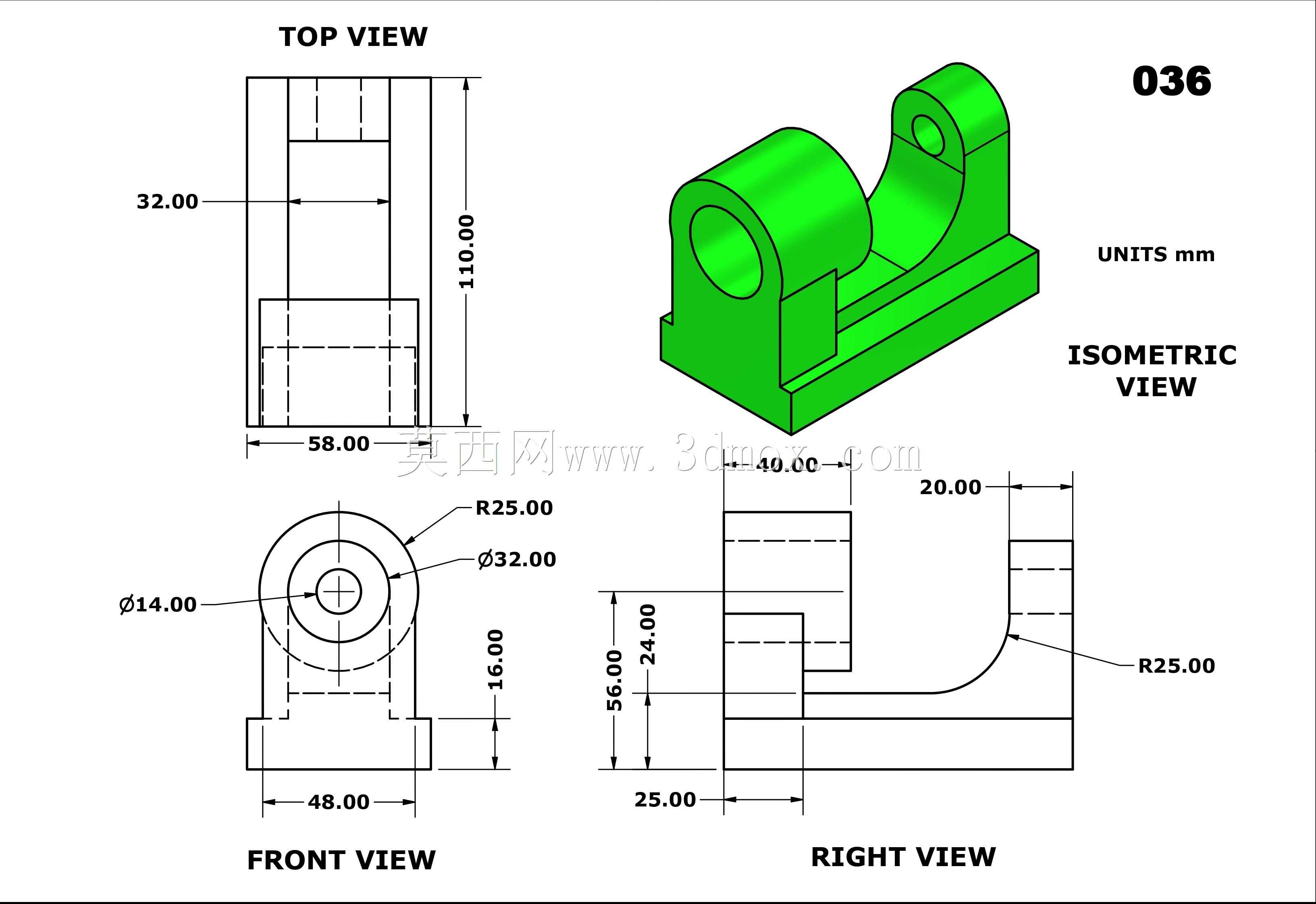 三维CAD基本练习036/Autodesk Inventor Pro