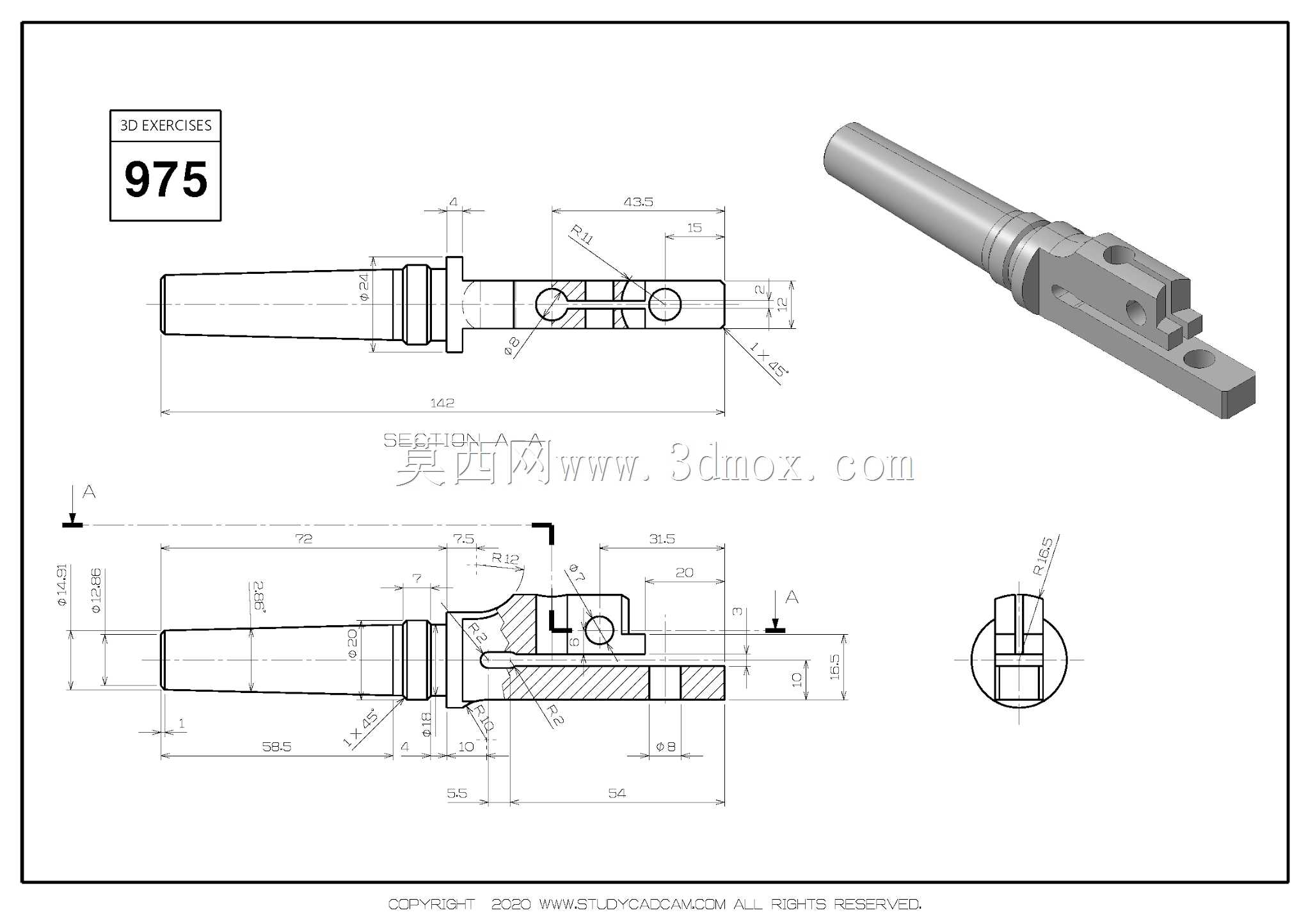 Studycadcam三维CAD练习975/Autodesk Inventor Pro