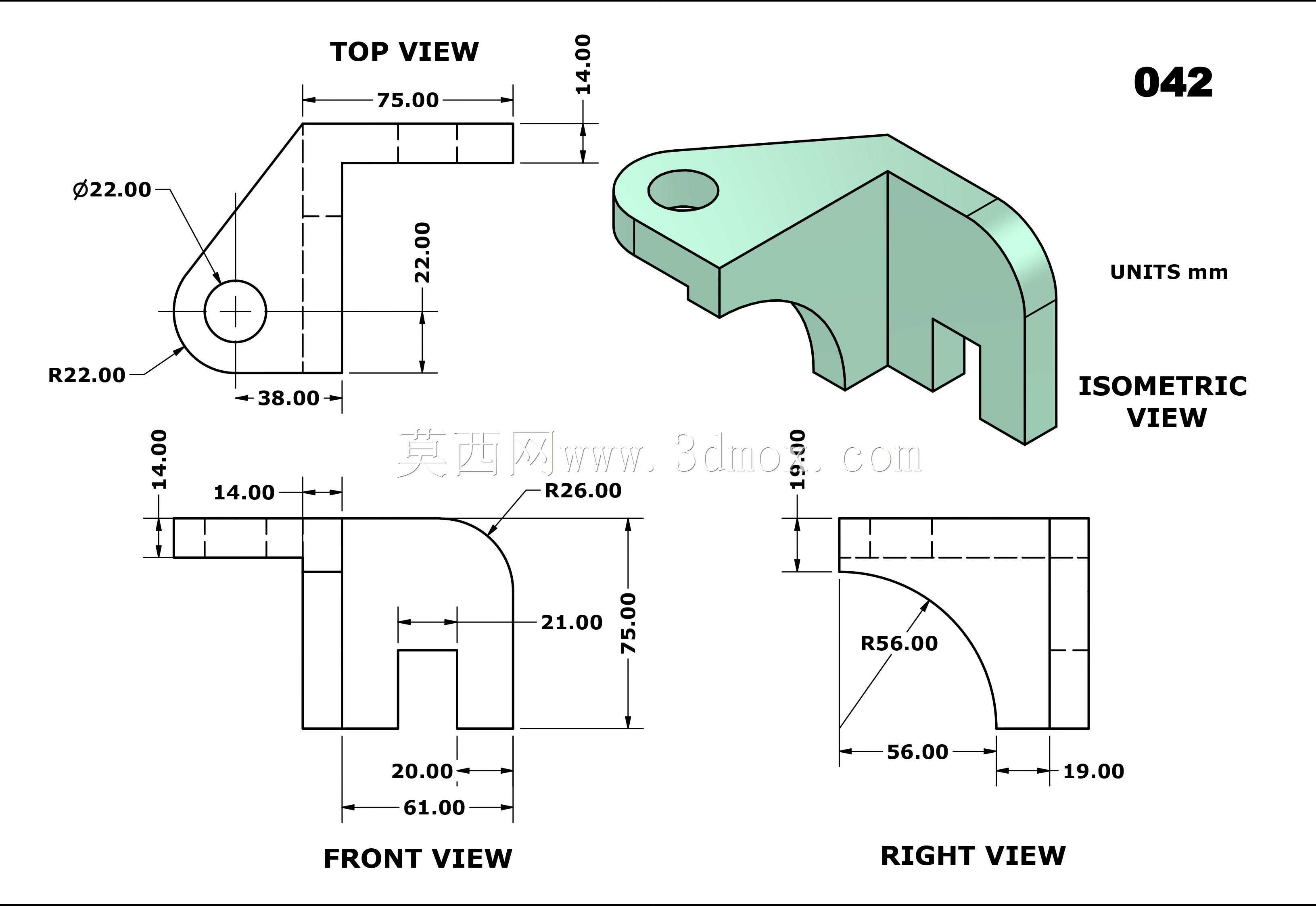 三维CAD基本练习042/Autodesk Inventor Pro