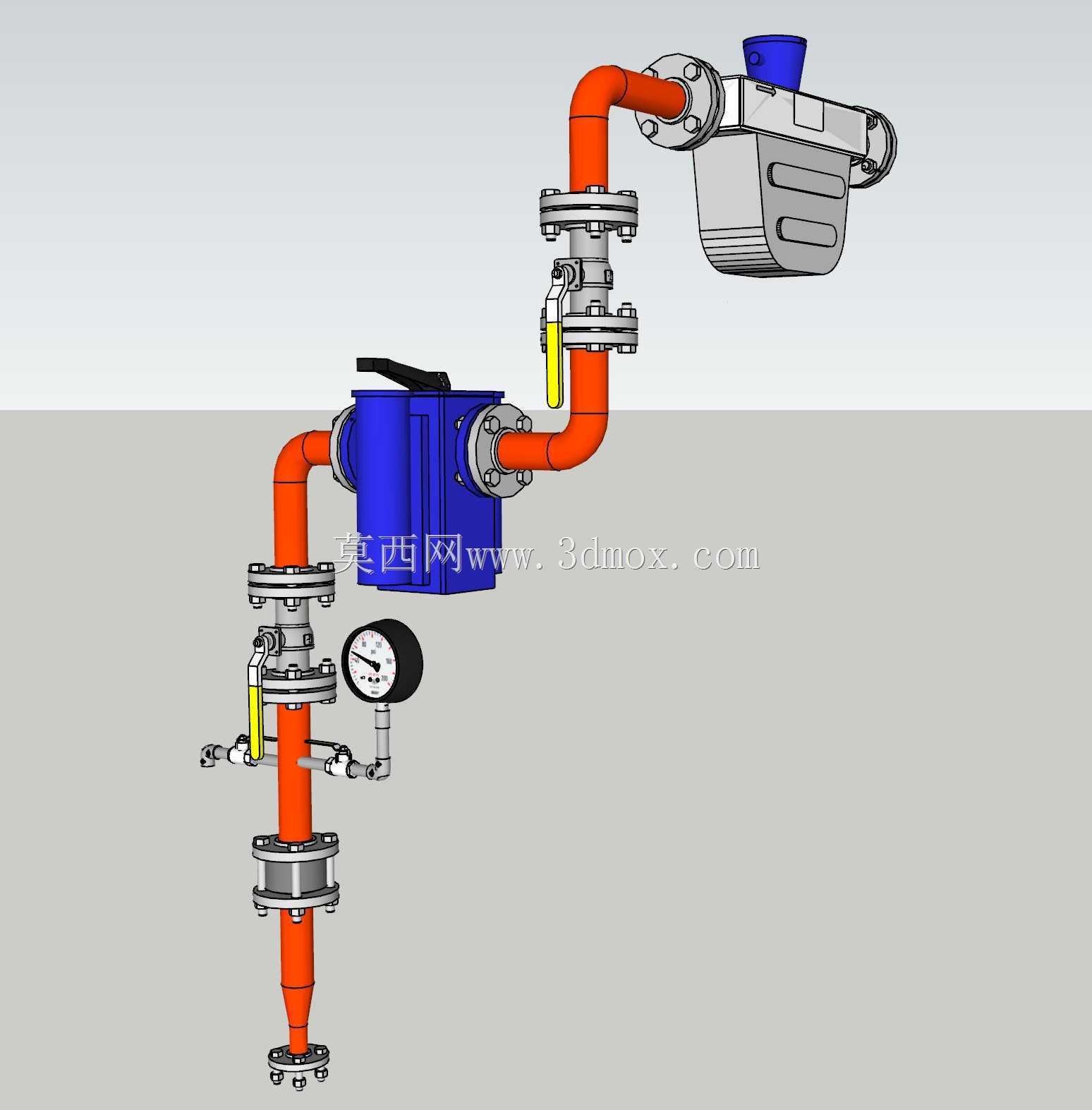 流量变送器和双联过滤器 - 典型安装布置 | FLUJO 和双过滤器传输器 - 安装 TíPICA