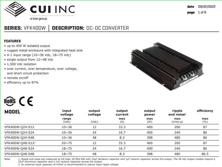 400w DC-DC 转换器