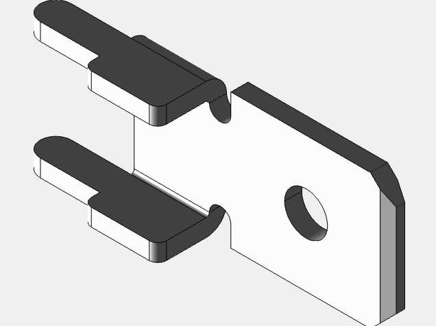 FICHA PALA 6.3x0.8mm MACHO Recto p/PCB; 2 颗松木; dp5.5mm