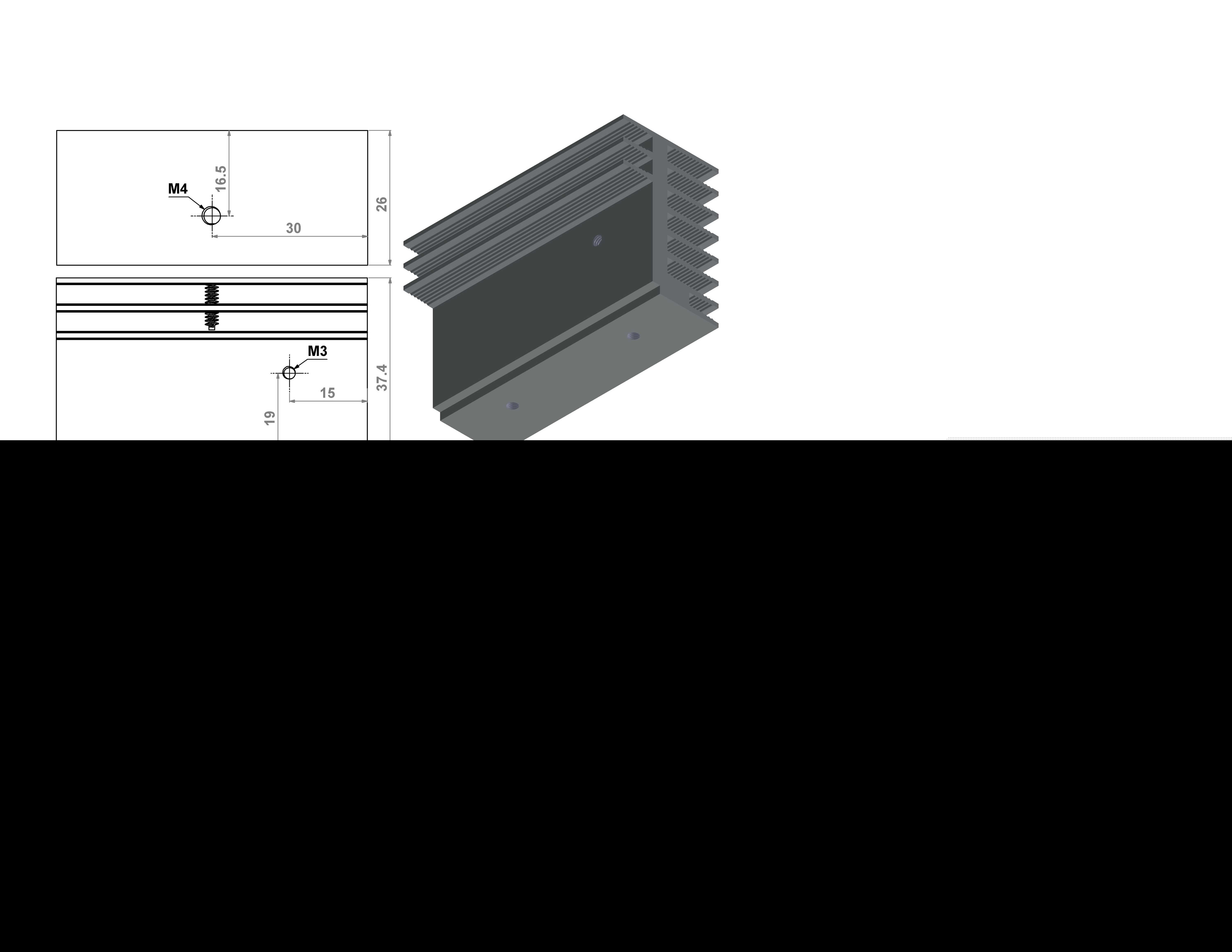  disipador \�� f \�� 26.0 x 37.4 x 60.0mm 