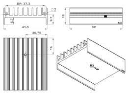 heatsink -disipador;  tda��sip;  41.2 x 17.0 x 50.0mm 