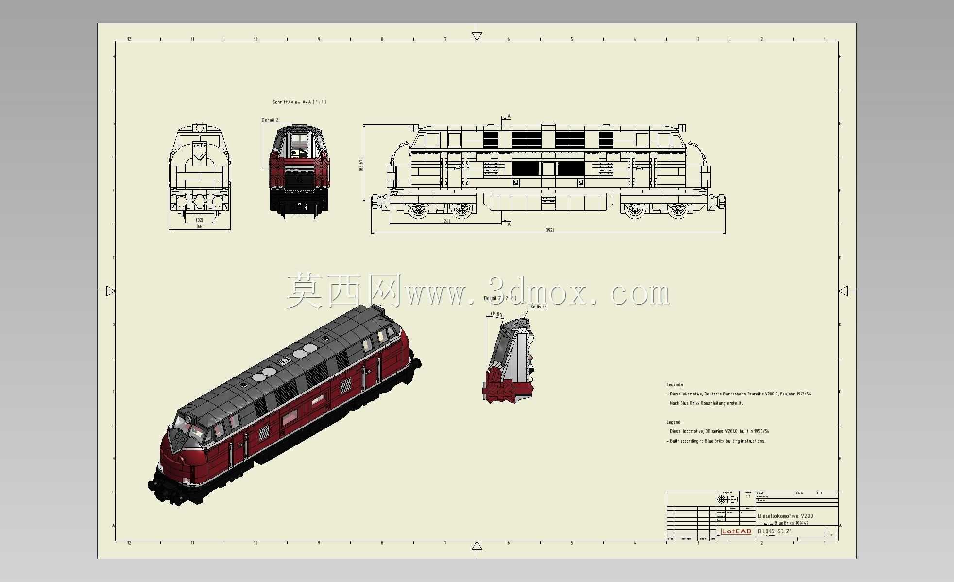 Diesellok V200 蓝色 Brixx 编号 107447