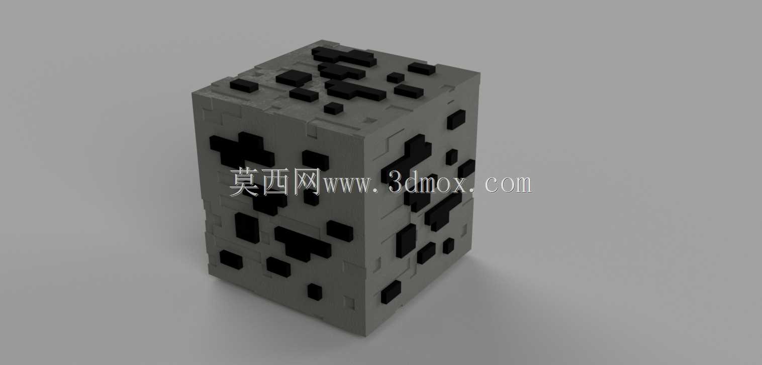 3D Minecraft煤炭钻石铁矿石矿石