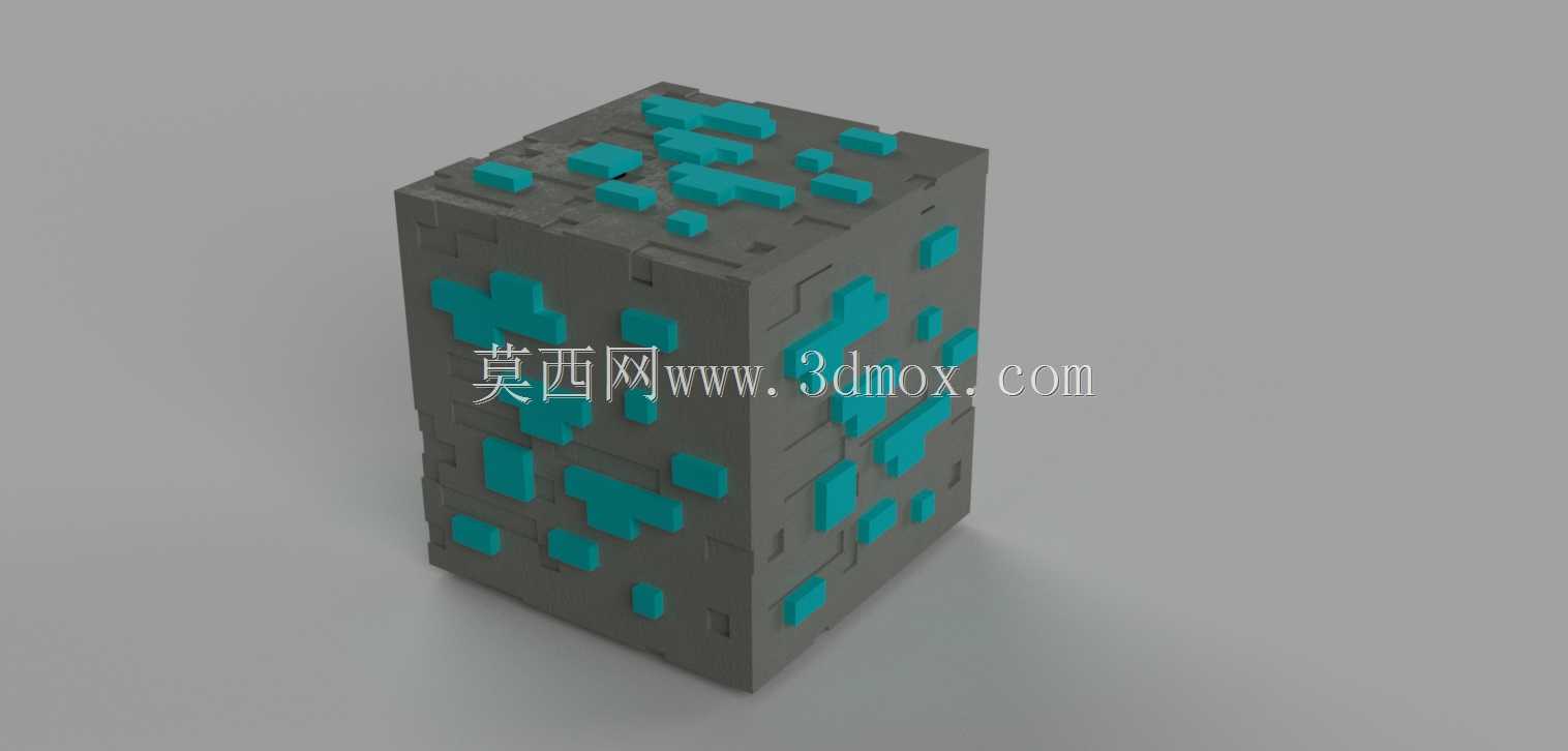 3D Minecraft煤炭钻石铁矿石矿石