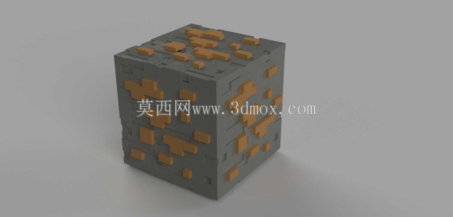 3D Minecraft煤炭钻石铁矿石矿石