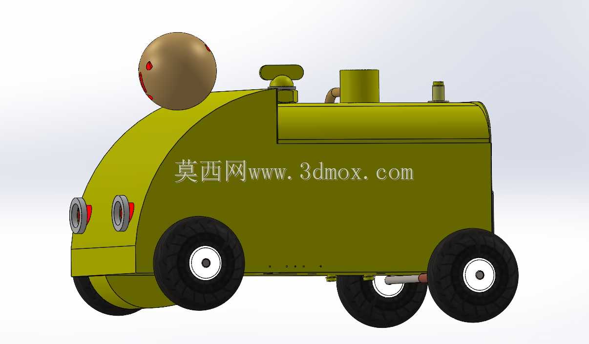 使用双作用振荡发动机的小型蒸汽车