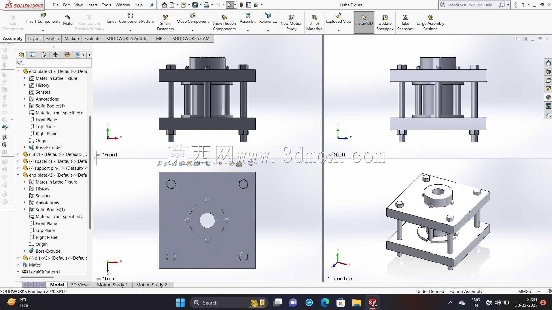 车床夹具组件(Solidwork)