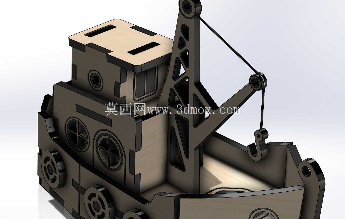 激光切割木船模型