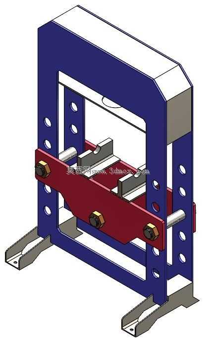 SolidWorks中的液压新闻机框架设计