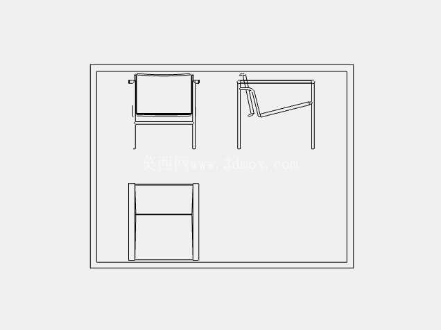 le Corbusier LC1椅子 - 免费DWG \ U0026 CAD图