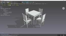  DWG000065 -Conjunto Mesa 4 Cadeiras 
