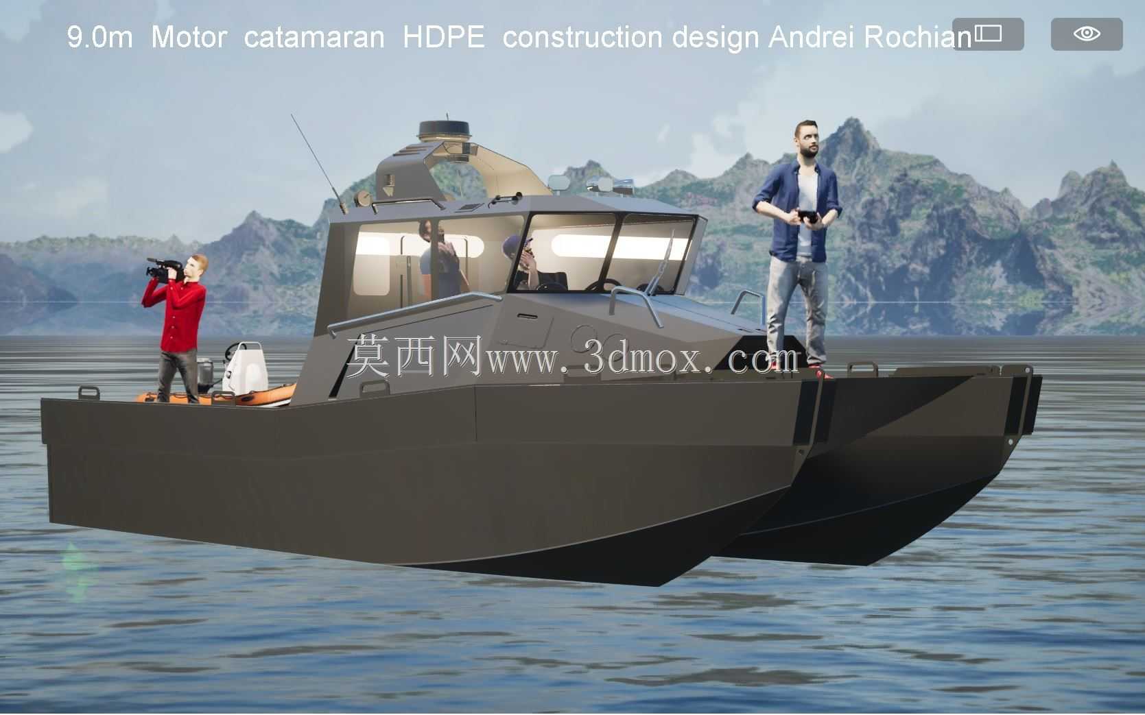 9.0m摩托双体船HDPE结构设计Andrei Rochian