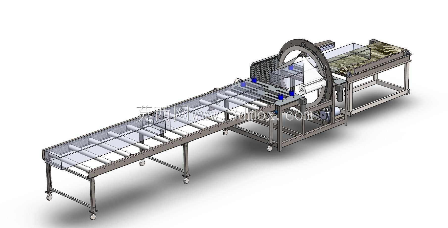 卧式薄膜复卷机3D模型
