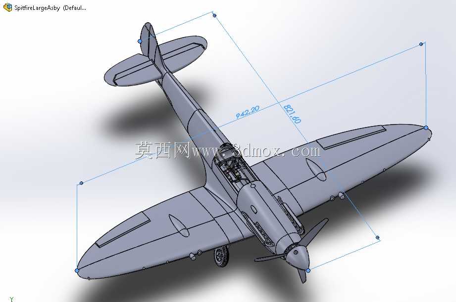 用于3D打印飞机的喷火MK IX模型