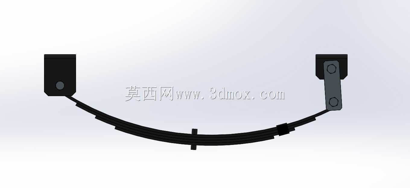 适用于2000 lb拖车车轴的4片双孔弹簧-26“长