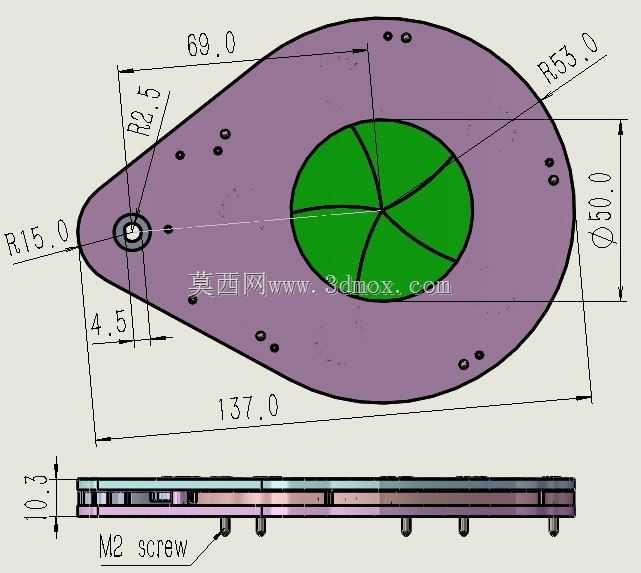 D50M5B-TY2用于3d打印的机械机构3d打印模型