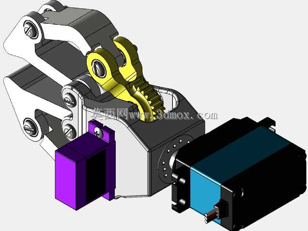 为3D打印优化的铰接式夹持器MG90s。