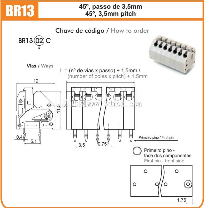 Borne Mola Metaltex BR13