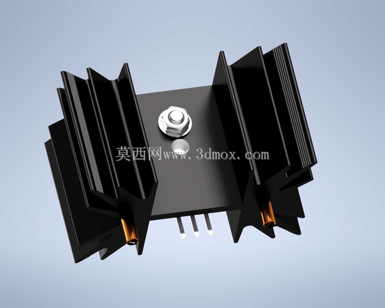 Fischer Elektronik黑色散热器SK129-38,1-STS-220、TO 220、SOT 32、TO 3 P、STS