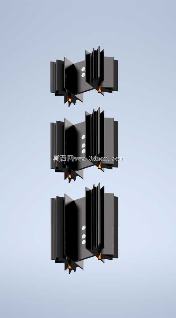 Fischer Elektronik黑色散热器SK129-38,1-STS-220、TO 220、SOT 32、TO 3 P、STS
