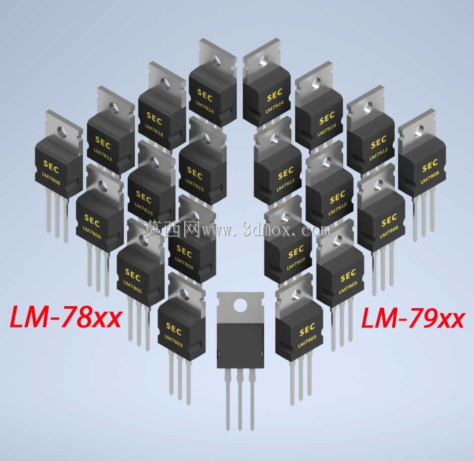 LM7803、LM7805、LM7806、LM7808、LM7809、LM7810、LM7812、LM7815、LM7818、LM7824和LM7903、LM7905、LM7906、LM7908、LM7909、