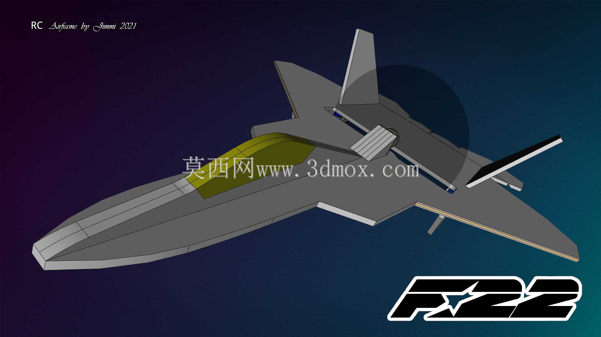 F22v2钢筋混凝土模型平面,由6mm泡沫制成(Depron)